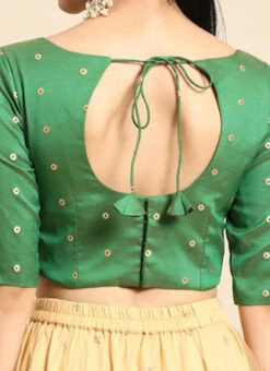 Green Taffeta Blouse Festive Wear 13 Green Taffeta Blouse Festive Wear -Indo Clothing Shop Green Taffeta Blouse BLBS02303768 rrc2