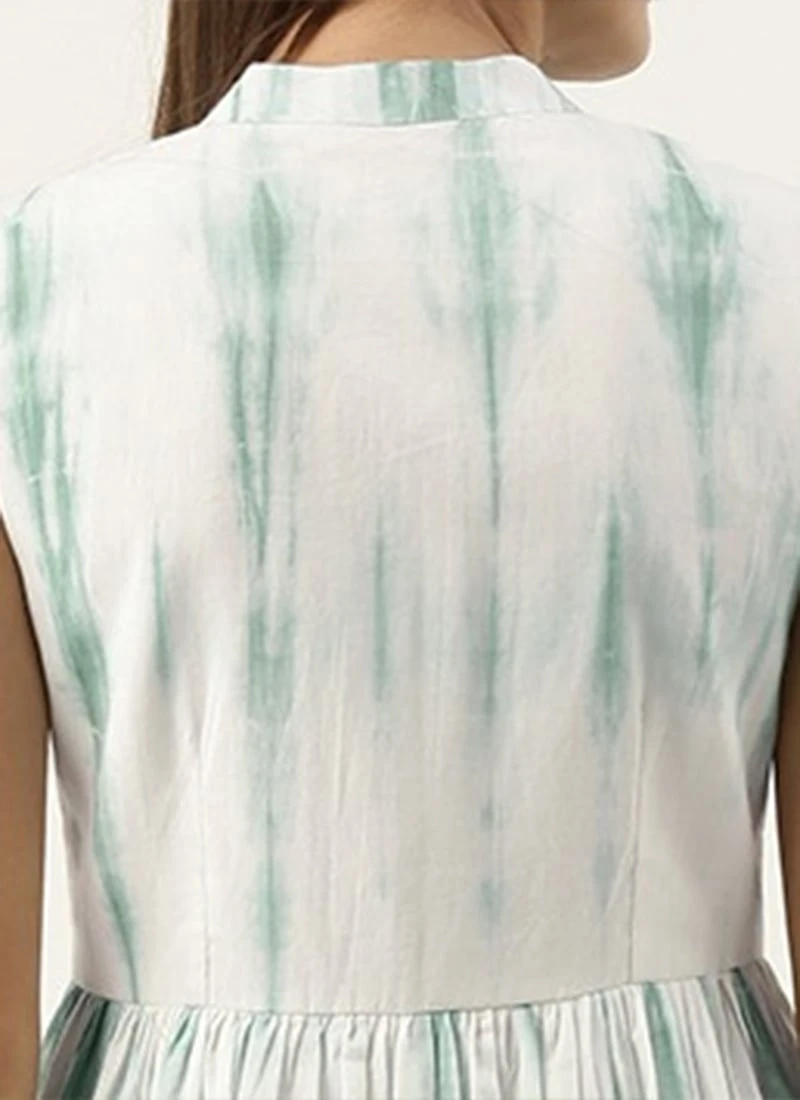 Green Tie N Dye Gathered Flare Dress After Six Wear 6 Green Tie N Dye Gathered Flare Dress After Six Wear - Image 6