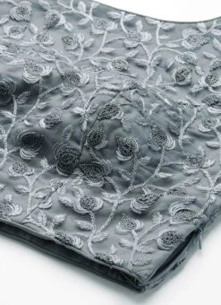 Grey Embroidered Net Blouse With Keyhole Festive Wear -Indo Clothing Shop Grey Embroidered Net Blouse With Keyhole BLBS02210828 rrc1
