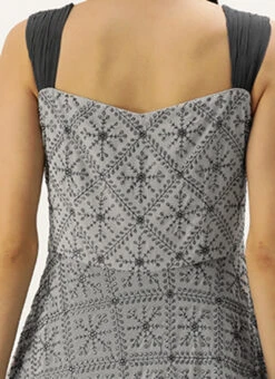 Grey Georgette Embroidered Strap Gown Festive Wear -Indo Clothing Shop Grey Georgette Embroidered Strap Gown IWBS02205933 rrc2