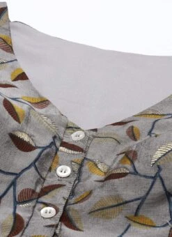Grey Modal Silk Printed A Line Dress After Six Wear 12 Grey Modal Silk Printed A Line Dress After Six Wear -Indo Clothing Shop Grey Modal Silk Printed A Line Dress DRBS02105419 rrc1