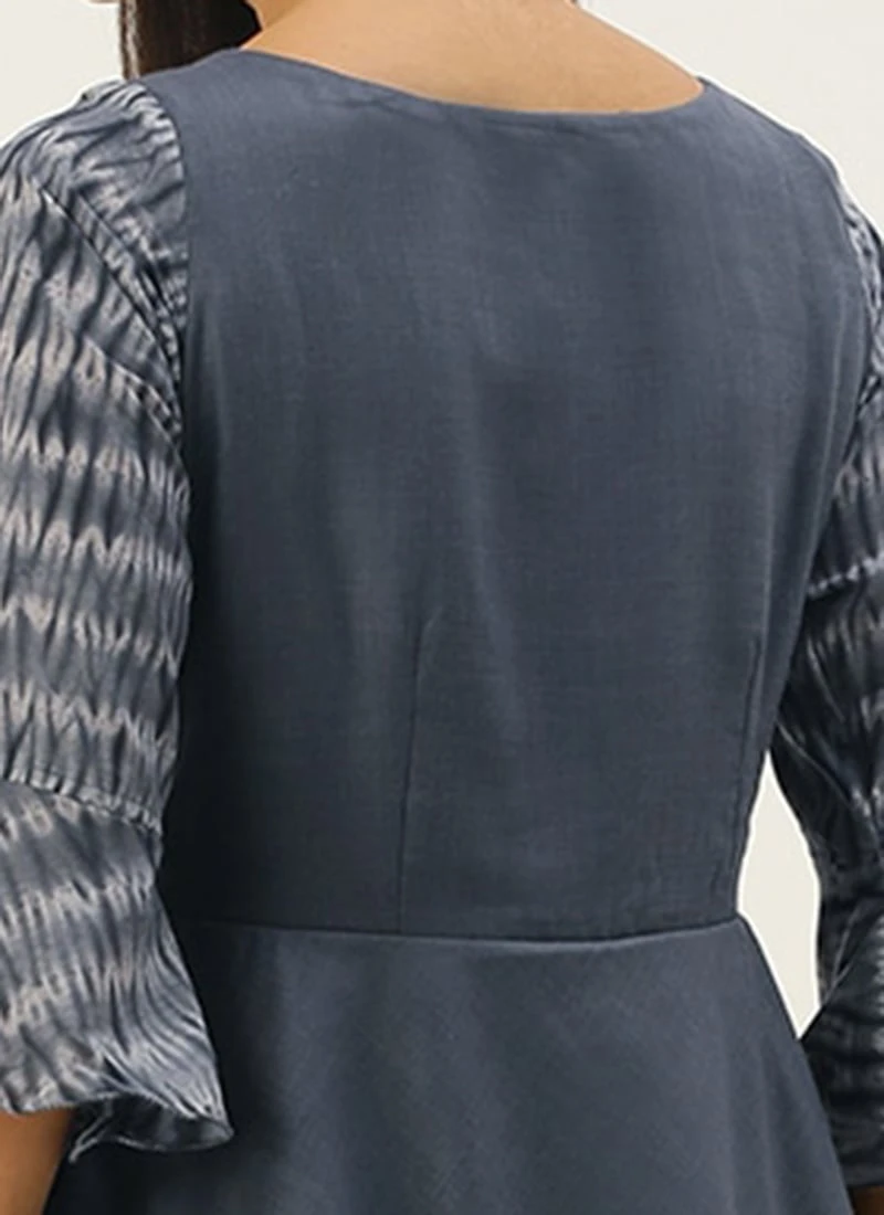 Grey N Black Muslin Calf Length Dress After Six Wear 6 Grey N Black Muslin Calf Length Dress After Six Wear - Image 6