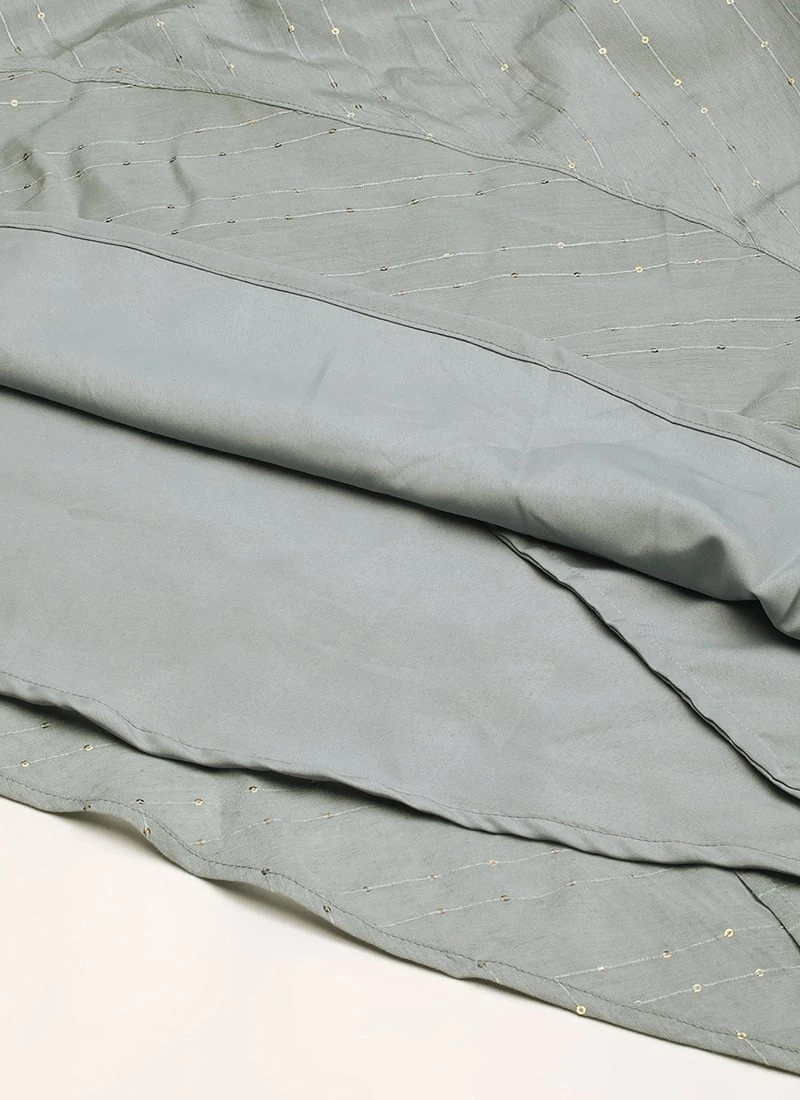 Grey Nylon Sequins Embroidered Jumpsuit After Six Wear 8 Grey Nylon Sequins Embroidered Jumpsuit After Six Wear - Image 8