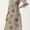 Grey Organza N Pink Kurta Palazzo Set After Six Wear