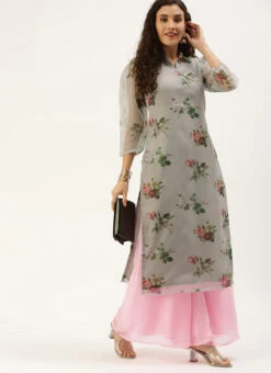 Grey Organza N Pink Kurta Palazzo Set After Six Wear 10 Grey Organza N Pink Kurta Palazzo Set After Six Wear -Indo Clothing Shop Grey Organza N Pink Kurta Palazzo Set KSBS02107578 u