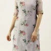 Grey Printed Organza Calf Length Kurta Set After Six Wear