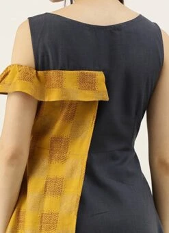 Grey Rayon N Mustard Printed Boat Neck Dress Party Wear 13 Grey Rayon N Mustard Printed Boat Neck Dress Party Wear -Indo Clothing Shop Grey Rayon N Mustard Printed Boat Neck Dress DRBS02105392 rrc2