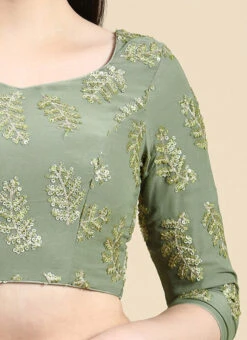 Grey Sequins Embroidered Chinon Blouse Festive Wear 14 Grey Sequins Embroidered Chinon Blouse Festive Wear -Indo Clothing Shop Grey Sequins Embroidered Chinon Blouse BLBS02210834 rrc3