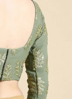 Grey Sequins Embroidered Chinon Blouse Festive Wear 15 Grey Sequins Embroidered Chinon Blouse Festive Wear -Indo Clothing Shop Grey Sequins Embroidered Chinon Blouse BLBS02210834 rrc4