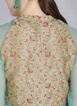 Halter Neck Style Embroidered Gown Party Wear -Indo Clothing Shop Halter Neck Style Embroidered Gown IWBS01909761 rrc2