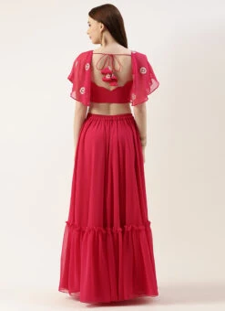 Skirt From Hot Pink Georgette Embroidered Crop Top Skirt Set After Six Wear 11 Skirt From Hot Pink Georgette Embroidered Crop Top Skirt Set After Six Wear -Indo Clothing Shop Hot Pink Georgette Embroidered Crop Top Skirt Set IWBS02211133 b