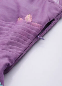 Lavender Embroidered Organza One Shoulder Gown Party Wear -Indo Clothing Shop Lavender Embroidered Organza One Shoulder Gown IWBS02308839 rrc3