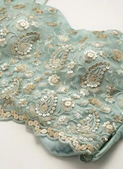 Skirt From Light Blue Net Embroidered N Green Satin Skirt Set After Six Wear 12 Skirt From Light Blue Net Embroidered N Green Satin Skirt Set After Six Wear -Indo Clothing Shop Light Blue Net Embroidered N Green Satin Skirt Set IWBS02211107 rrc1