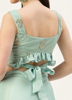 Skirt From Light Blue Net Embroidered N Green Satin Skirt Set After Six Wear 13 Skirt From Light Blue Net Embroidered N Green Satin Skirt Set After Six Wear -Indo Clothing Shop Light Blue Net Embroidered N Green Satin Skirt Set IWBS02211107 rrc2