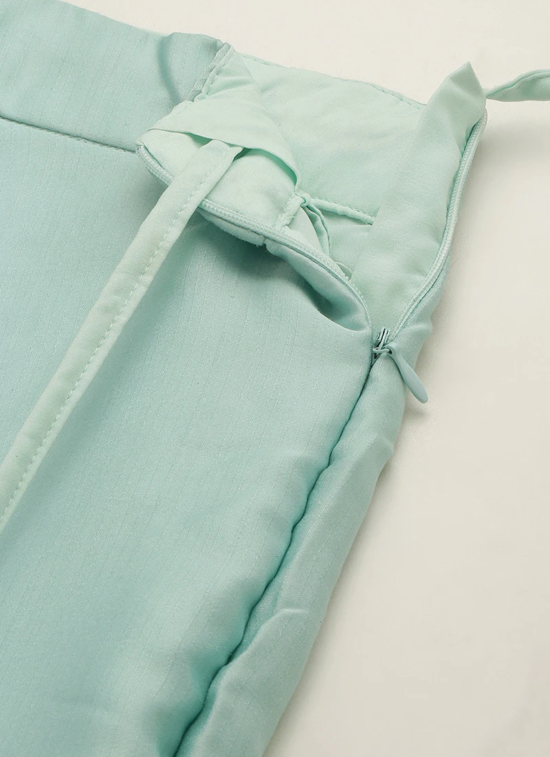 Skirt From Light Blue Net Embroidered N Green Satin Skirt Set After Six Wear 7 Skirt From Light Blue Net Embroidered N Green Satin Skirt Set After Six Wear - Image 7