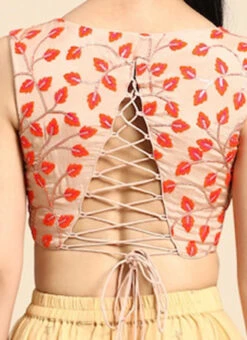 Light Peach Embroidered Chiffon Blouse Festive Wear -Indo Clothing Shop Light Peach Embroidered Chiffon Blouse BLBS02301948 rrc2