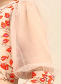 Light Peach Embroidered Chiffon Blouse Party Wear 14 Light Peach Embroidered Chiffon Blouse Party Wear -Indo Clothing Shop Light Peach Embroidered Chiffon Blouse BLBS02301968 rrc3