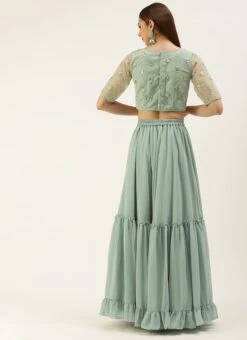 Skirt From Light Peach N Green Embroidered Crop Top N Skirt After Six Wear 11 Skirt From Light Peach N Green Embroidered Crop Top N Skirt After Six Wear -Indo Clothing Shop Light Peach N Green Embroidered Crop Top N Skirt IWBS02301684 b