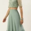 Skirt From Light Peach N Green Embroidered Crop Top N Skirt After Six Wear