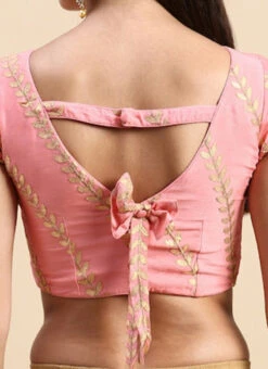 Light Pink Embroidered Chiffon Blouse Wedding Wear 13 Light Pink Embroidered Chiffon Blouse Wedding Wear -Indo Clothing Shop Light Pink Embroidered Chiffon Blouse BLBS02303833 rrc2