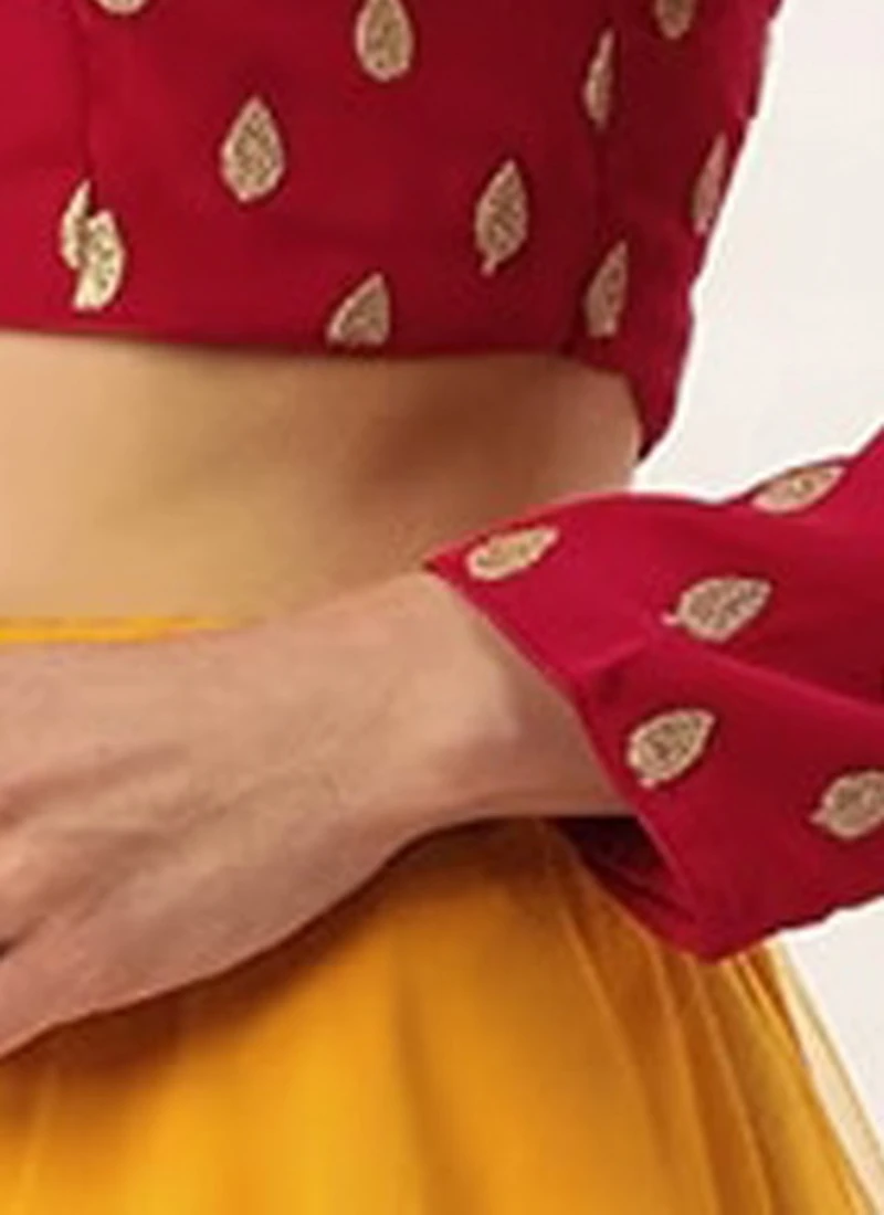 Magenta Embroidered Georgette Blouse Festive Wear 8 Magenta Embroidered Georgette Blouse Festive Wear - Image 8