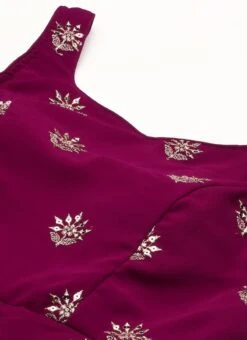 Magenta Georgette Embroidered Jumpsuit Festive Wear 12 Magenta Georgette Embroidered Jumpsuit Festive Wear -Indo Clothing Shop Magenta Georgette Embroidered Jumpsuit DRBS02301697 rrc1