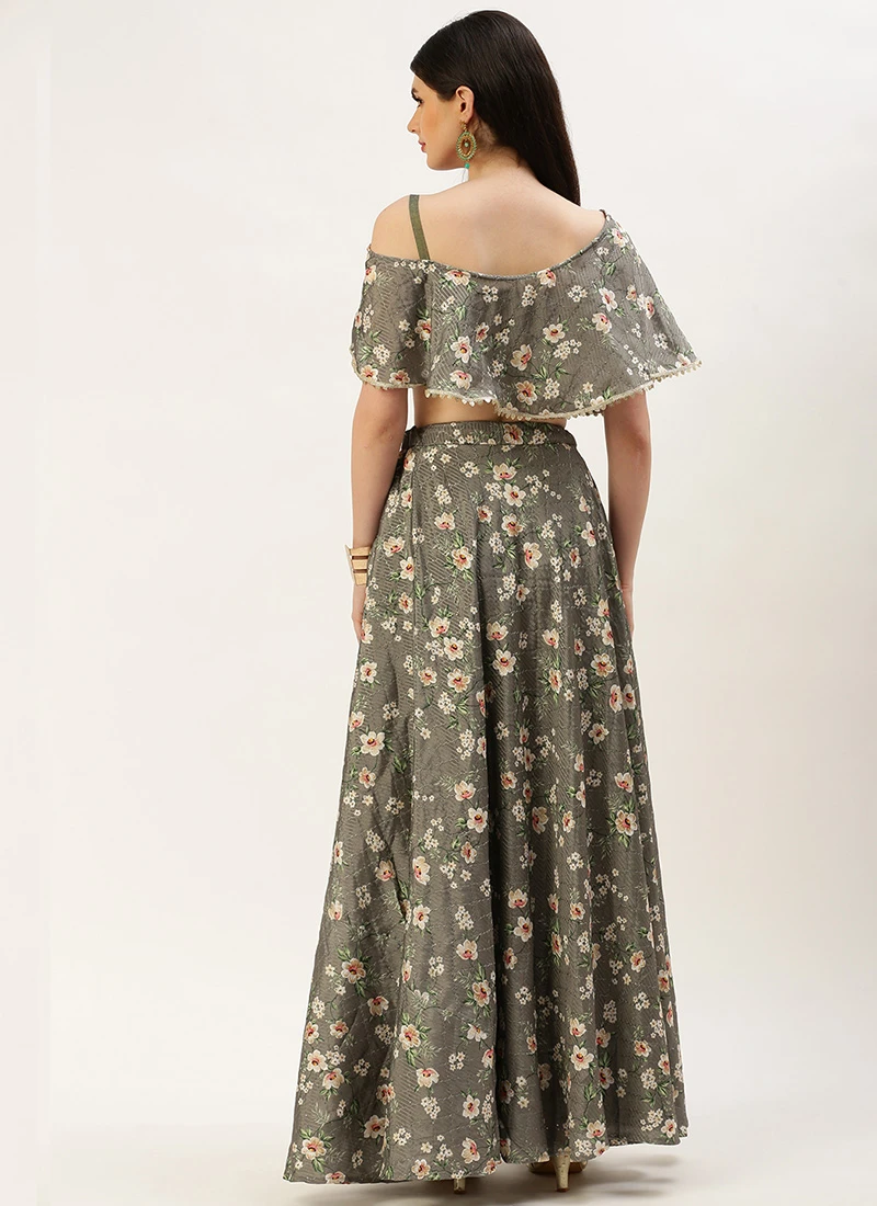 Skirt From Mahendi Green Digital Printed Co Ords Set After Six Wear 4 Skirt From Mahendi Green Digital Printed Co Ords Set After Six Wear - Image 4