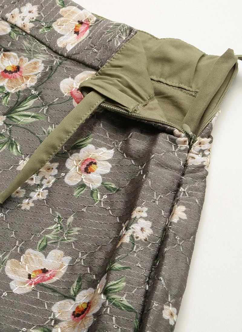 Skirt From Mahendi Green Digital Printed Co Ords Set After Six Wear 7 Skirt From Mahendi Green Digital Printed Co Ords Set After Six Wear - Image 7