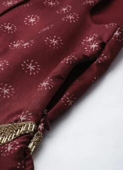 Bottom From Maroon Art Silk Printed Co Ords Set After Six Wear -Indo Clothing Shop Maroon Art Silk Printed Co Ords Set IWBS02302301 rrc3