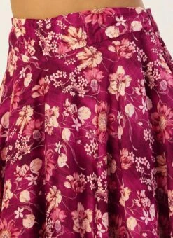 Skirt From Maroon Art Silk Printed Skirt Set After Six Wear -Indo Clothing Shop Maroon Art Silk Printed Skirt Set IWBS02302382 rrc2