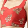 Maroon Chinnon Embroidered Blouse Festive Wear