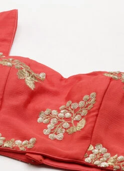 Maroon Chinnon Embroidered Blouse Festive Wear -Indo Clothing Shop Maroon Chinnon Embroidered Blouse BLBS02301949 rrc1