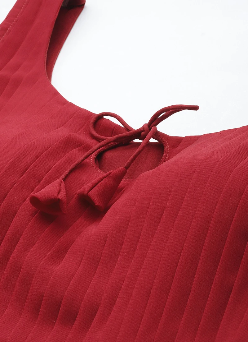 Jacket From Maroon Embroidered Georgette Jacket Style Gown 6 Jacket From Maroon Embroidered Georgette Jacket Style Gown - Image 6