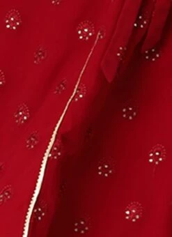 Maroon Embroidered Overlapped Knee Length Dress Festive Wear 14 Maroon Embroidered Overlapped Knee Length Dress Festive Wear -Indo Clothing Shop Maroon Embroidered Overlapped Knee Length Dress DRBS02205021 rrc3