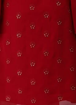 Maroon Embroidered Overlapped Knee Length Dress Festive Wear 15 Maroon Embroidered Overlapped Knee Length Dress Festive Wear -Indo Clothing Shop Maroon Embroidered Overlapped Knee Length Dress DRBS02205021 rrc4