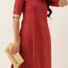 Maroon Nylon Jacquard Kurta Sets Festive Wear