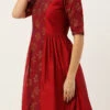 Maroon Printed Kurta Set Festive Wear Wedding Wear