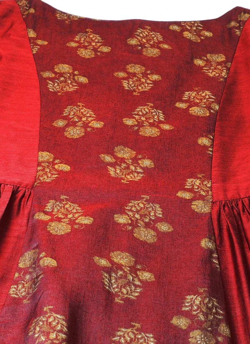 Maroon Printed Kurta Set Festive Wear Wedding Wear 5 Maroon Printed Kurta Set Festive Wear Wedding Wear - Image 5