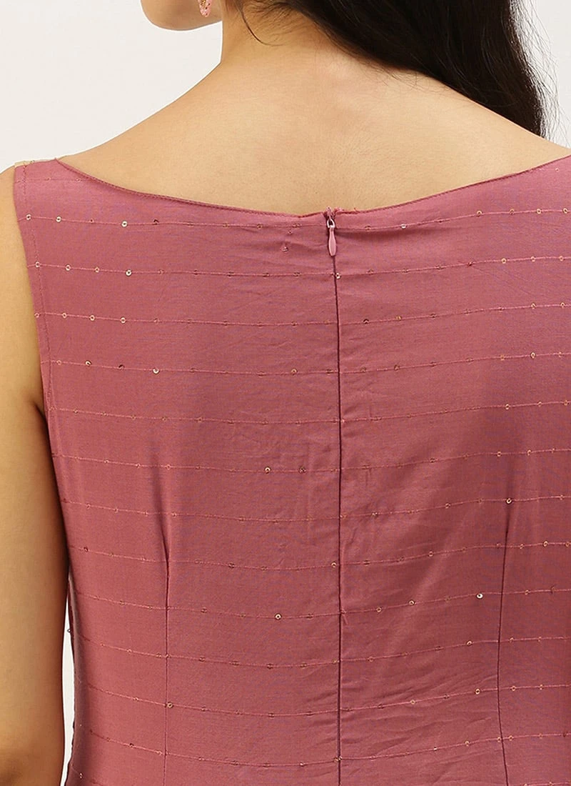 Maroon Sequins Embroidered Dress After Six Wear 6 Maroon Sequins Embroidered Dress After Six Wear - Image 6