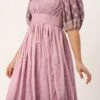 Mauve Art Silk Digital Printed Dress Party Wear