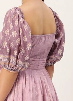 Mauve Art Silk Digital Printed Dress Party Wear -Indo Clothing Shop Mauve Art Silk Digital Printed Dress DRBS02304077 rrc2