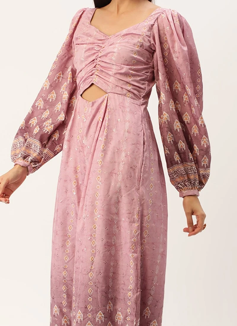 Mauve Art Silk Digital Printed Jumpsuits After Six Wear 1 Mauve Art Silk Digital Printed Jumpsuits After Six Wear