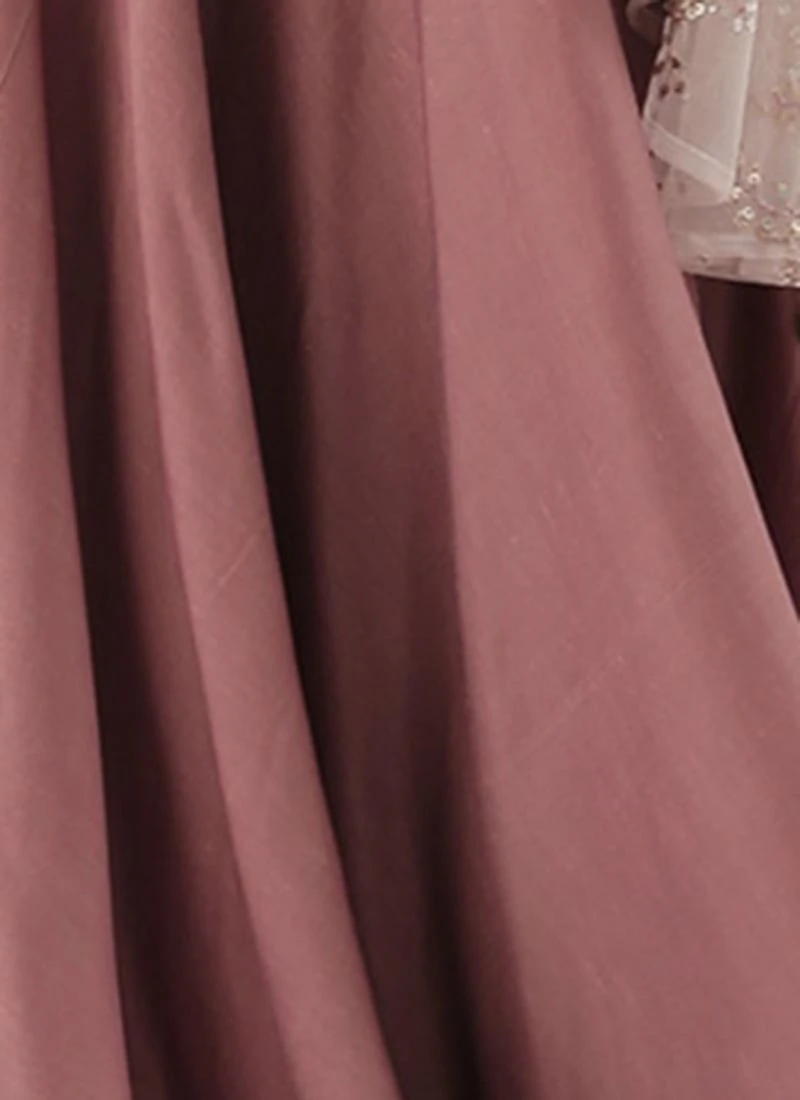Mauve Embroidered Net Cape Style Gown Party Wear 8 Mauve Embroidered Net Cape Style Gown Party Wear - Image 8