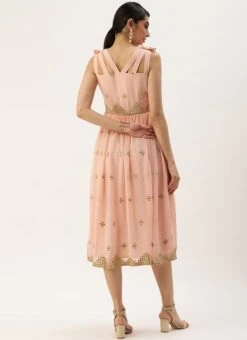 Mauve Embroidered Strap Neck Dress After Six Wear 11 Mauve Embroidered Strap Neck Dress After Six Wear -Indo Clothing Shop Mauve Embroidered Strap Neck Dress DRBS02204839 b