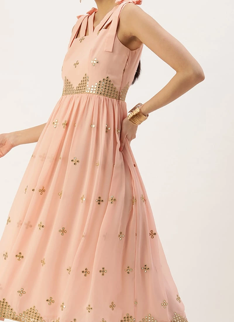 Mauve Embroidered Strap Neck Dress After Six Wear 1 Mauve Embroidered Strap Neck Dress After Six Wear