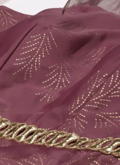 Mauve Foil Printed Satin Draped Gown Party Wear 12 Mauve Foil Printed Satin Draped Gown Party Wear -Indo Clothing Shop Mauve Foil Printed Satin Draped Gown IWBS02209695 rrc1