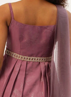 Mauve Foil Printed Satin Draped Gown Party Wear 13 Mauve Foil Printed Satin Draped Gown Party Wear -Indo Clothing Shop Mauve Foil Printed Satin Draped Gown IWBS02209695 rrc2
