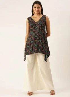 Mauve N Off White Cotton Kurta Set After Six Wear -Indo Clothing Shop Mauve N Off White Cotton Kurta Set KSBS02111114 u 1