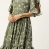 Mehndi Green Georgette Printed Dress After Six Wear Party Wear