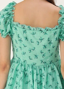 Mint Blue Chinon Digital Printed Dress After Six Wear 13 Mint Blue Chinon Digital Printed Dress After Six Wear -Indo Clothing Shop Mint Blue Chinon Digital Printed Dress DRBS02307630 rrc2